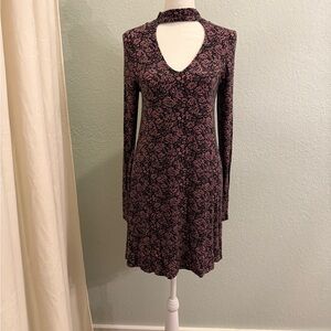 Express Black and Pink Long Sleeve Dress